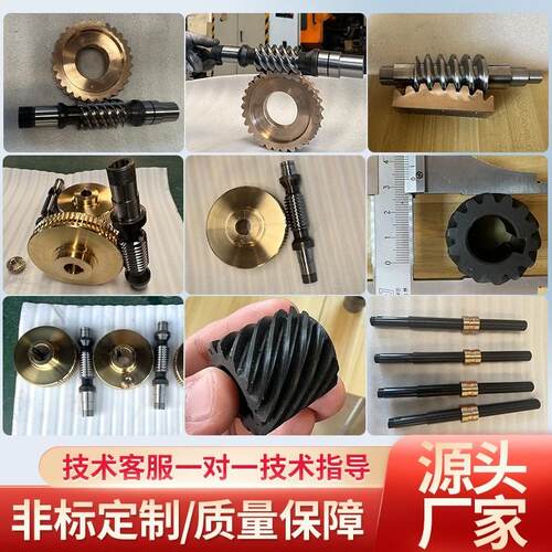 非标定做精密涡轮蜗杆螺杆丝杆蜗轮铜铸铁不锈钢研磨双导程配件