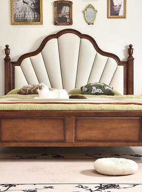 美现式实木花瓣床1.8米主118式卧双人大床代简约箱储物床高欧公主