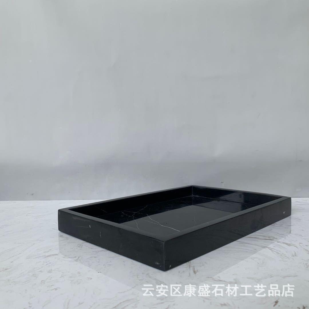 大量供应天然大理石托盘放茶杯盘子家用洗手台首饰长方形收纳盘
