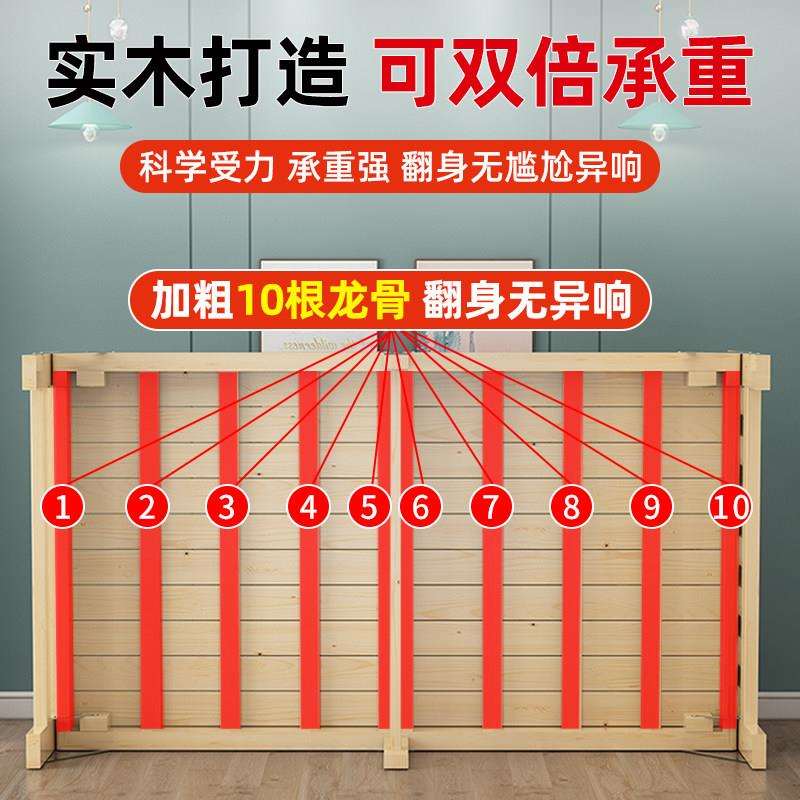 可折叠实木床家用简易双人人床公室睡觉床出租房经济型折叠床