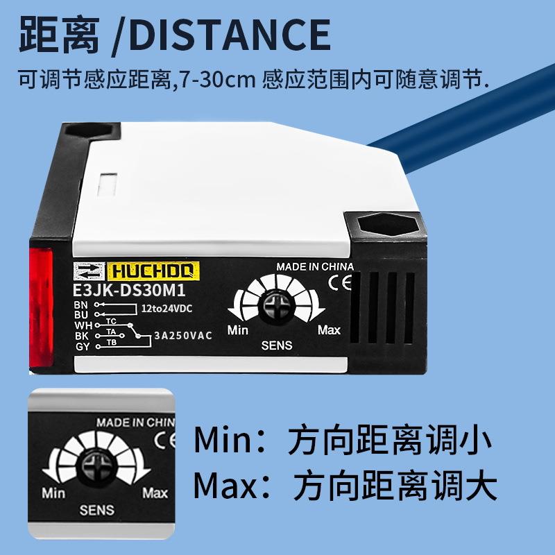 红外线漫反射光电开关限位传感器 E3JK-DS30M1 交流直流电压通用