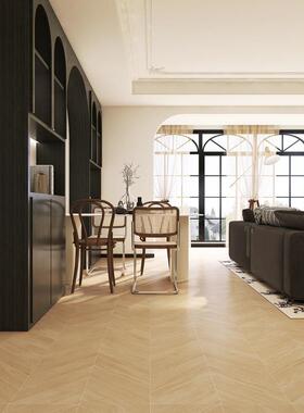 米兰式厂标柔天鹅绒鱼骨纹木瓷砖6纹0日0x1200卧光室客厅仿实木地