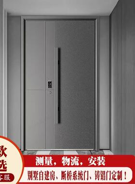 防爆铸铝门别墅大门双门入户门子母门进户门家用现代轻奢防盗门