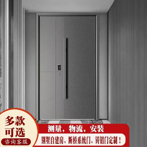 防爆铸铝门别墅大门双门入户门子母门进户门家用现代轻奢防盗门