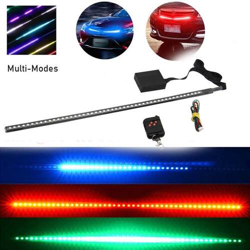 汽车LED七彩游侠灯霹雳跑马呼吸灯 遥控扫描灯中网RGB 5050 48SMD