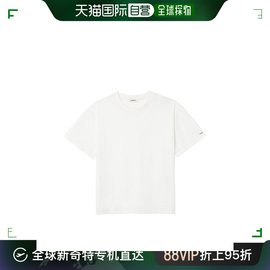 欧洲直邮Sandro男士T恤衬衫超大款白色棉质袖口徽标刺绣圆领短袖