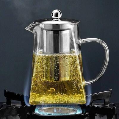 Kung Fu Tea Sets Heat Resistant Glass Teapot With Stainless