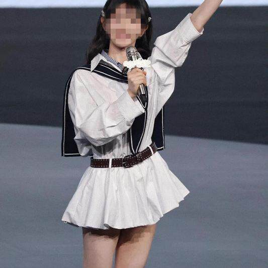 田曦薇明星同款白色披肩衬衫连衣裙女春秋学院风短款裙子假两件