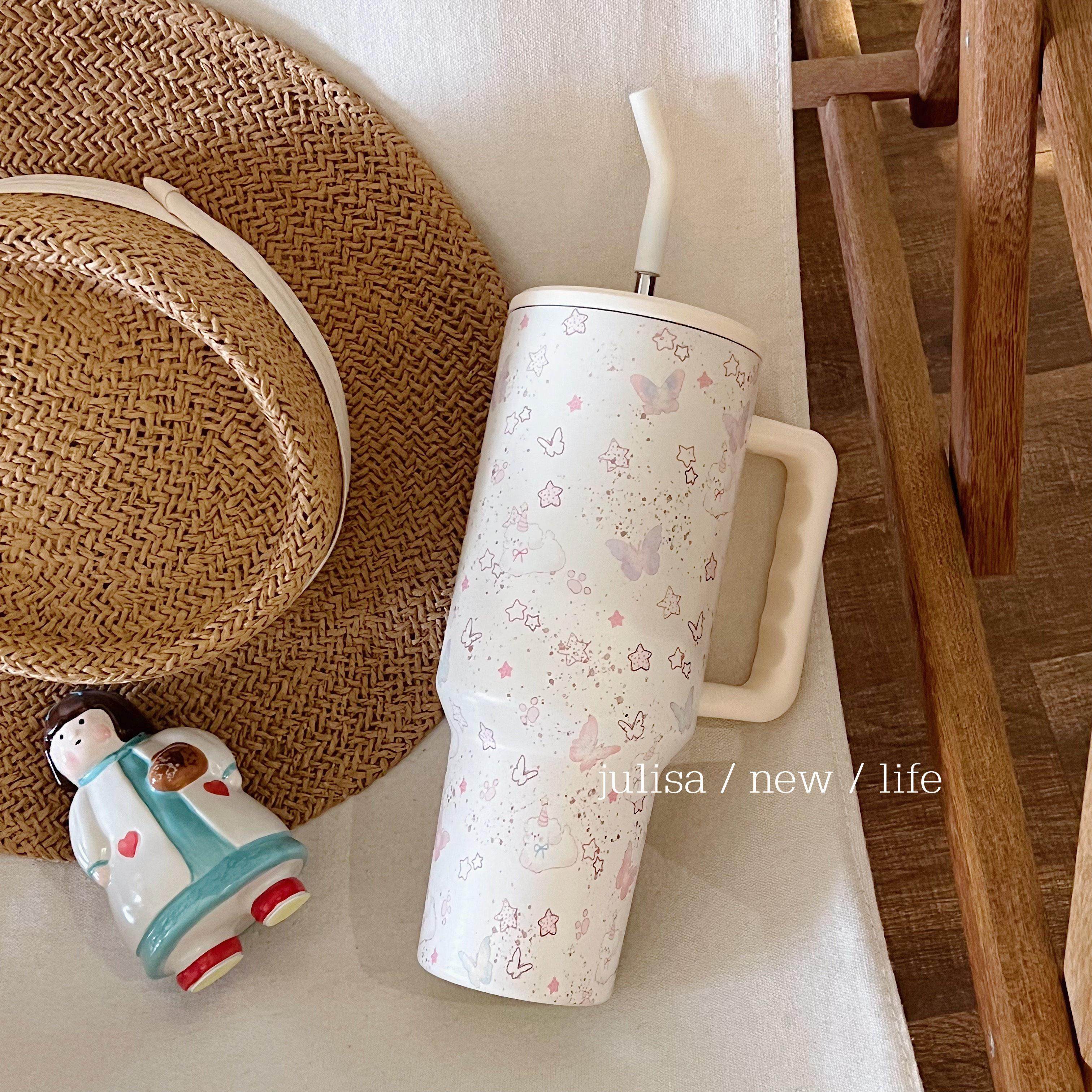 独家puppy park泼墨星星蝴蝶小狗1.2L大容量冰霸杯吸管保温保冷杯,餐饮具,保温壶,淘宝优惠券,粉丝福利购,淘宝优惠卷