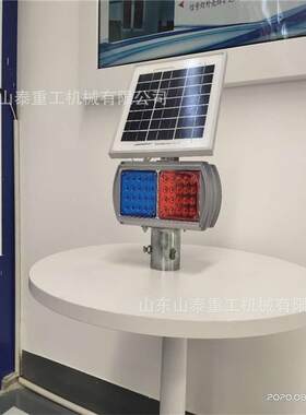 太阳能爆闪灯频闪各大道路路口使用红蓝双面四灯续航能力强