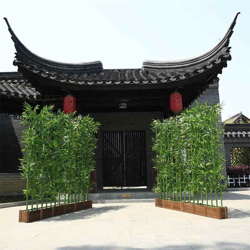 造竹子公酒店景隔断屏风假竹子室内装NEI挡饰户外遮仿生绿植司竹