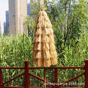户外遮太阳稻草伞仿真稻草防晒沙滩伞 庭院农家乐景区花园茅草伞