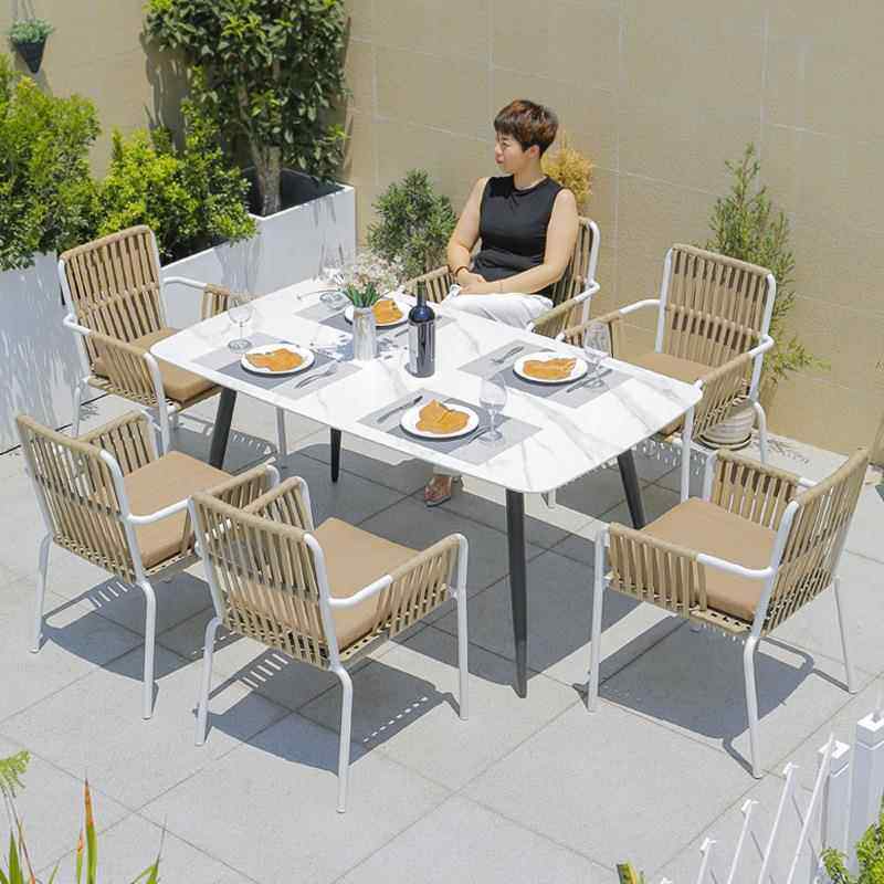 户外桌椅藤宿阳台庭院防水岩防晒露台民酒店24070604休闲板轻奢高