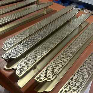 玻璃门拉手中门式 大门新5001拉手酒店古推拉门实木把手仿雕刻古铜