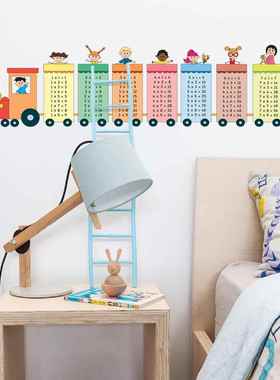ZSZ1950-W数字乘法表卡通火车墙贴儿童房卧室幼教装饰贴墙贴纸