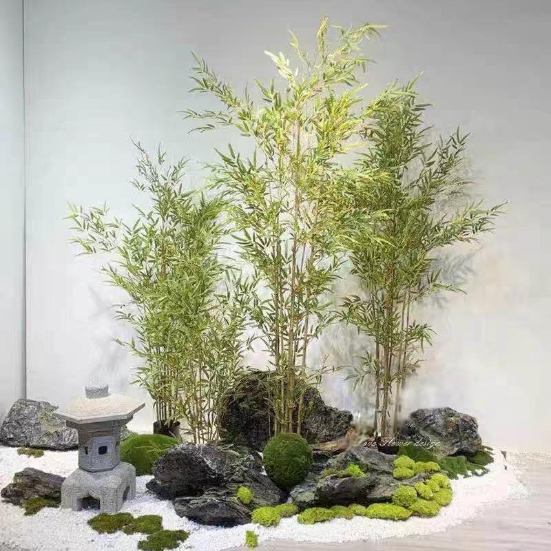仿真竹子软装造景室内外装饰阳台庭院隔断挡墙酒店专用新中式景观