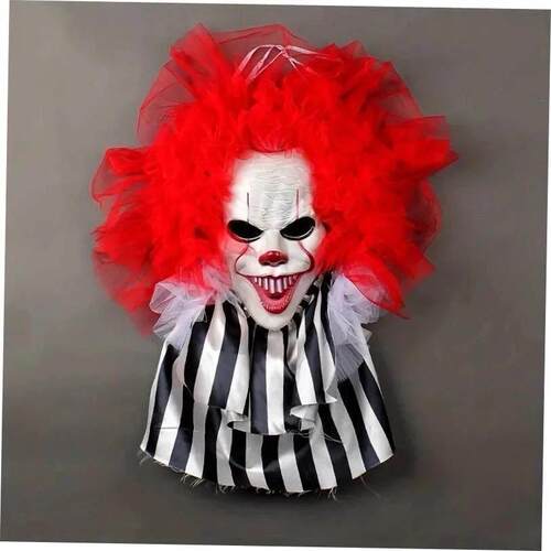 Halloween Terror Clown Wreath Door Wall Hanging Wreath Decor