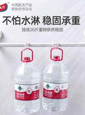太力免打孔毛巾架卫生间长置物架网红毛巾杆架子吸盘挂钩浴室挂杆