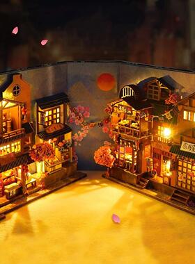 3D Wooden Puzzle DIY Book Nook Kit Bookend Shelf Insert Alle