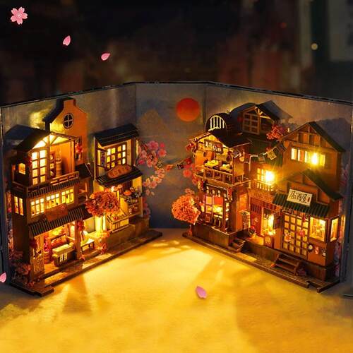 3D Wooden Puzzle DIY Book Nook Kit Bookend Shelf Insert Alle