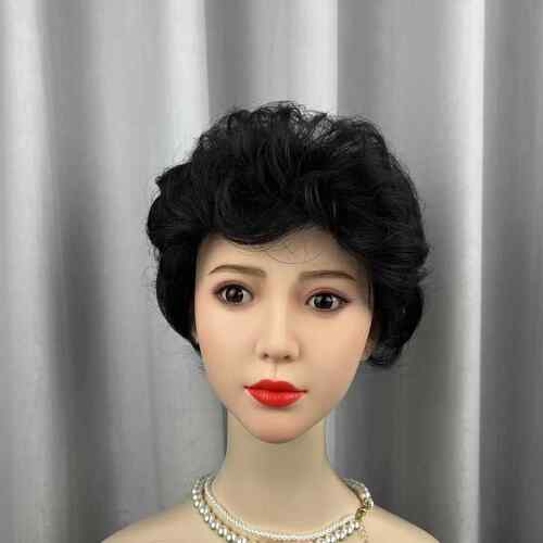 正品发女士短发花奶奶老年假发套假真中白发短卷发表演花白假发整