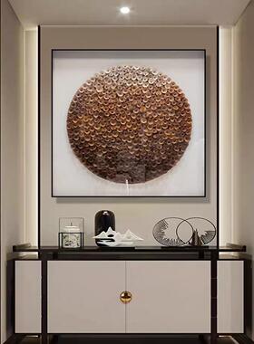 简约现代立体木花实物画玄关装饰画挂画压克力面装置设计师样板间