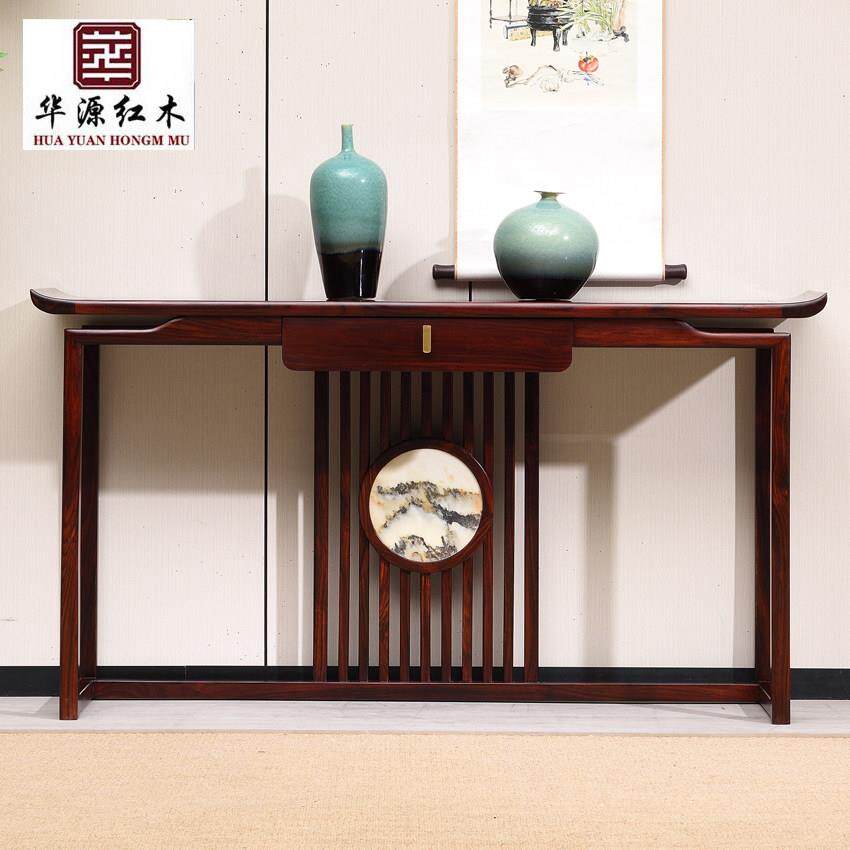 红木玄关台印尼黑酸枝木新中式条案阔叶黄檀供桌现代简约佛桌整装