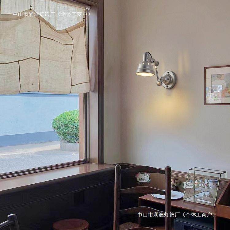 墙灯设计感工业风壁灯LOFT床头咖啡馆美式创意中古卧室复古镜前灯
