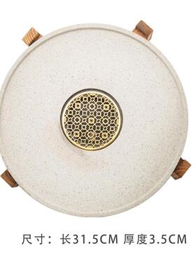 陶茶FEX盘新中式茶台陶瓷吸水茶家用海小型干泡台速干长方茶形汉