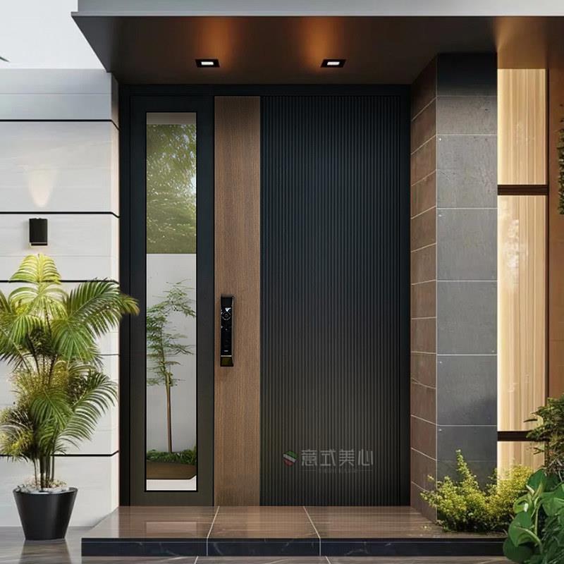 入户玻璃门进户铸铝子母门别墅大门双门断桥对开农村自建房定制