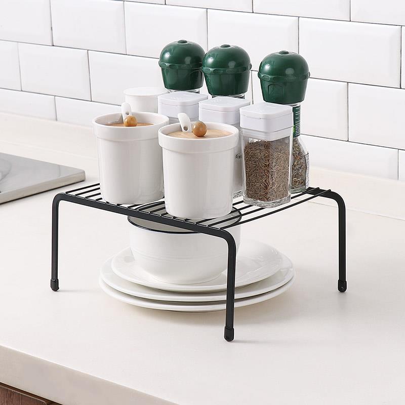 厨房收纳架铁艺架子橱柜隔板分层架台面下水槽伸缩落地碗盘置物云