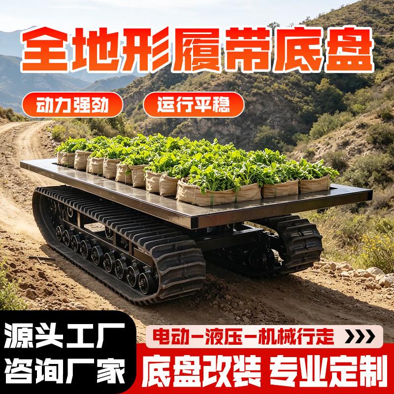 钢制橡胶履带底盘行走总成液压电动遥控农用小型履带车底盘定制