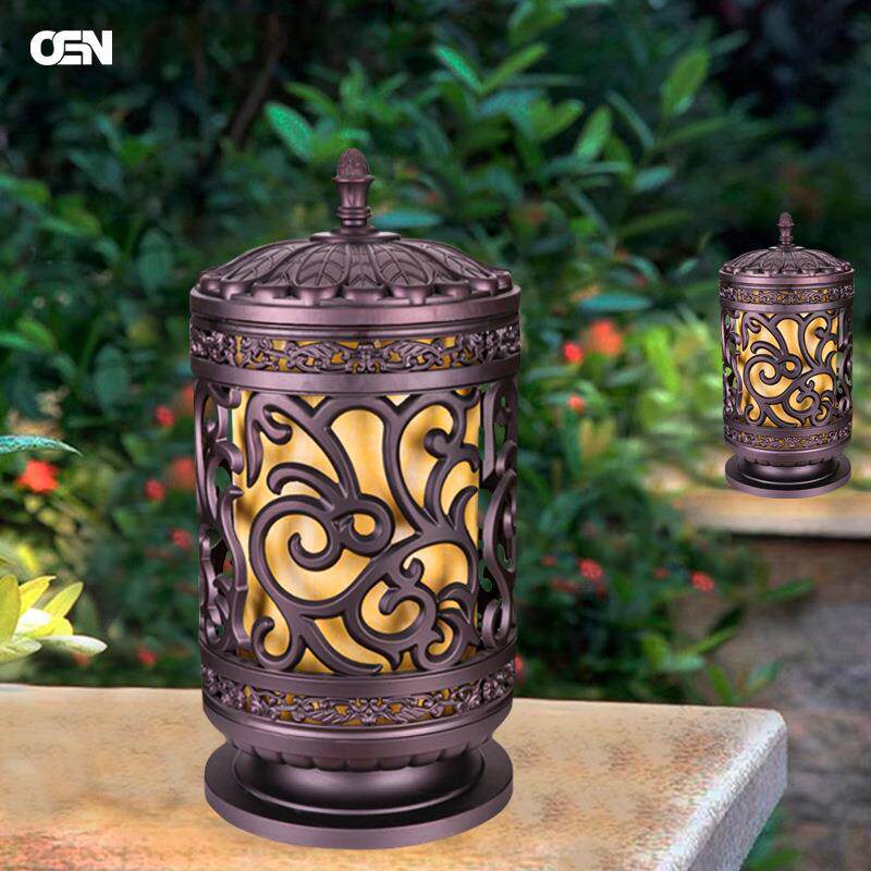 led圆形柱头灯 户外防水庭院灯压铸铝制品欧式围挡灯led大门柱灯