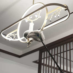 IYR7鸡毛掸子拂尘孔雀鸵鸟毛湘妃竹长柄除尘掸卧室静电扫灰房间装