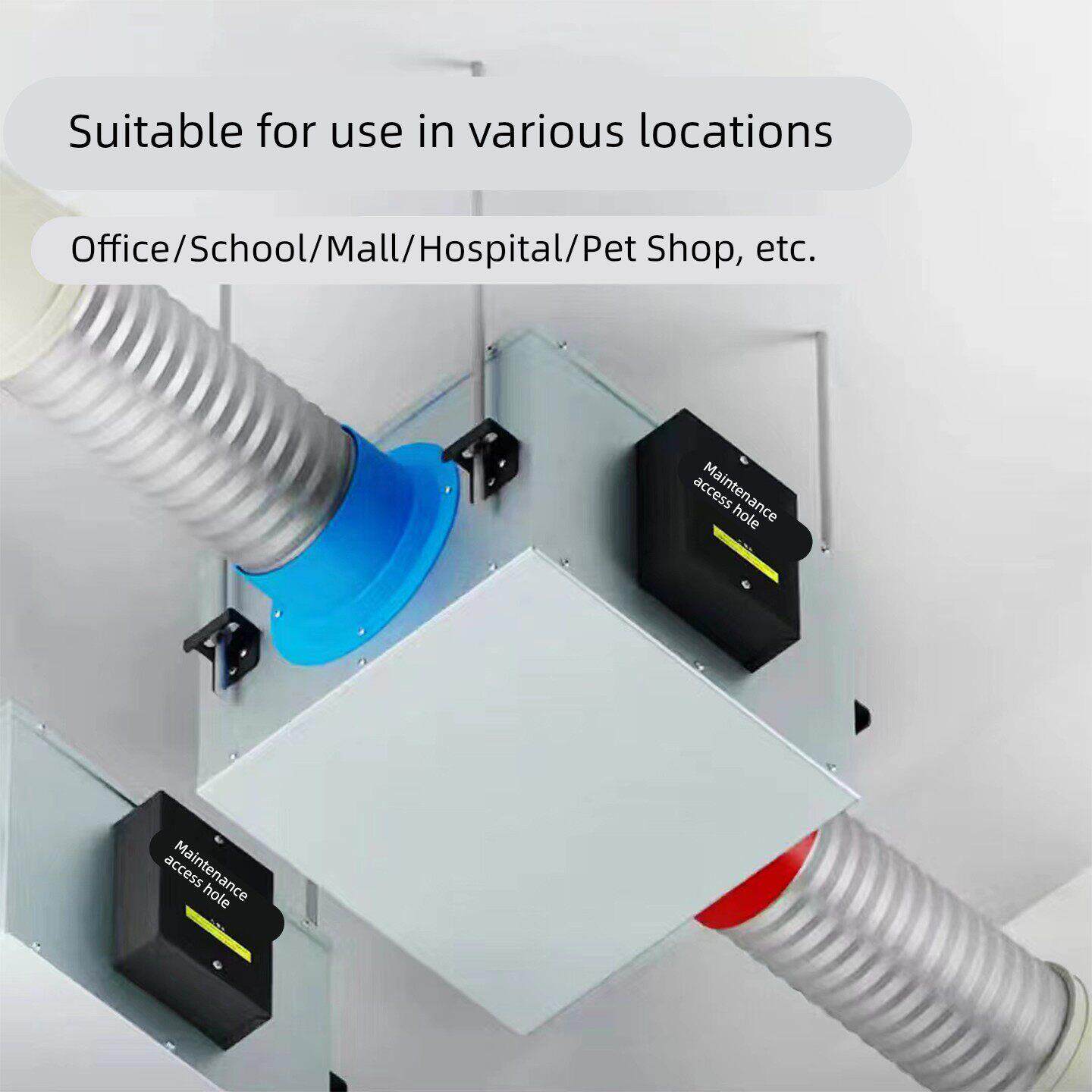 单向流新风机静音风机商用净化风机排烟强力风机单向流新风换气机