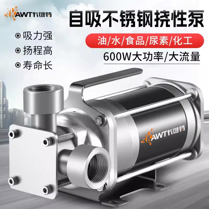 电动抽油泵化工柴油尿素食品蜂蜜胶水挠性泵12V24V220V自吸不锈钢