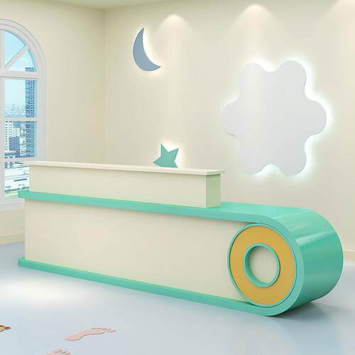 幼儿园烤漆前台接待台教育机构培训班早教中心艺术吧台收银台