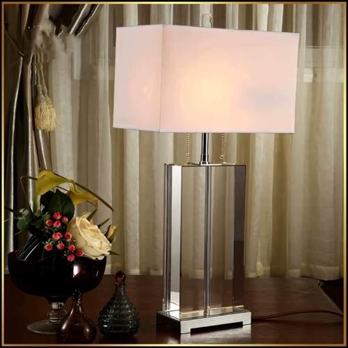 正品美式式轻水晶台灯现代时尚简约奢装饰客房厅书创意欧卧室床头