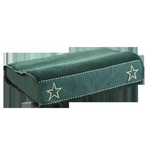 防睡觉流口水枕巾纯棉制式单人竹炭纤维枕巾深绿蓝色枕头巾带按扣