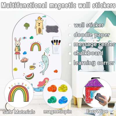 KYCT104-109 跨境儿童房客厅背胶可磁吸白板贴月周计划月装饰墙贴