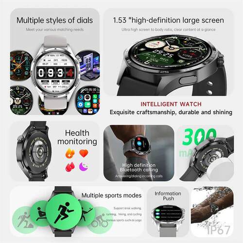 For GT5 Pro GPS NFC Smart Watch Men 360*360 AMOLED Screen He