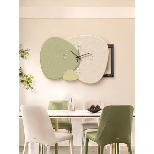 石来运转电表箱画装饰画奶油风带钟表推拉式电闸箱开关遮挡时钟画