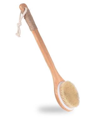 YMX热销天然楠竹长柄猪鬃沐浴刷洗澡刷清洁刷搓背按摩刷厂家直销