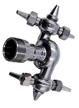 槽喷罐万清洗器D刷N40内螺1.5寸纹向型牛角清洗球六角罐器旋转淋