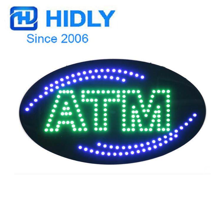 直销巴拿马椭圆形小尺寸ATM sign动感闪烁LED ATM SIGN 24*48cm