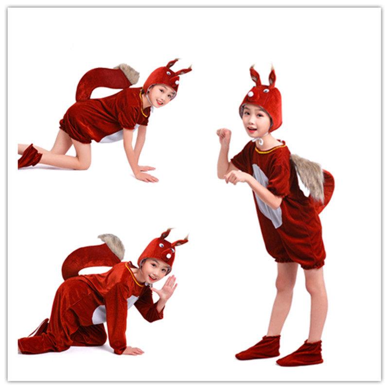 松鼠儿童演出服卡通动物表演服小动物运动会入场式小松鼠表演服装图片
