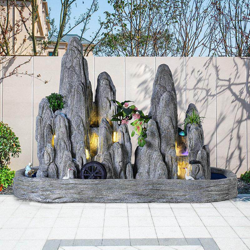 大型庭院装饰假山流水喷泉水系景观园林庭院鱼塘阳台室外鱼缸景观