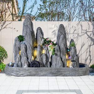 大型庭院装饰假山流水喷泉水系景观园林庭院鱼塘阳台室外鱼缸景观