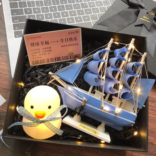 帆船模型一帆风顺桌面摆件毕业送男生生日同学男孩实用有意义礼品