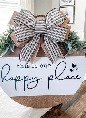 Welcome Hanging Home Decor Wreath Front Door Happy Place Hol